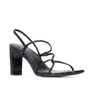 Sandro Faye snakeskin black strappy heels - size 39 brand new without box